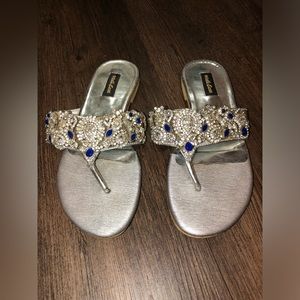 Silver Fancy Sandals with Stones (please see photos for sizing)